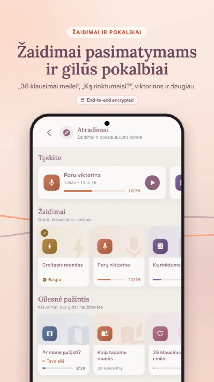 KARTU Atradimai – porų žaidimai ir pokalbiai
