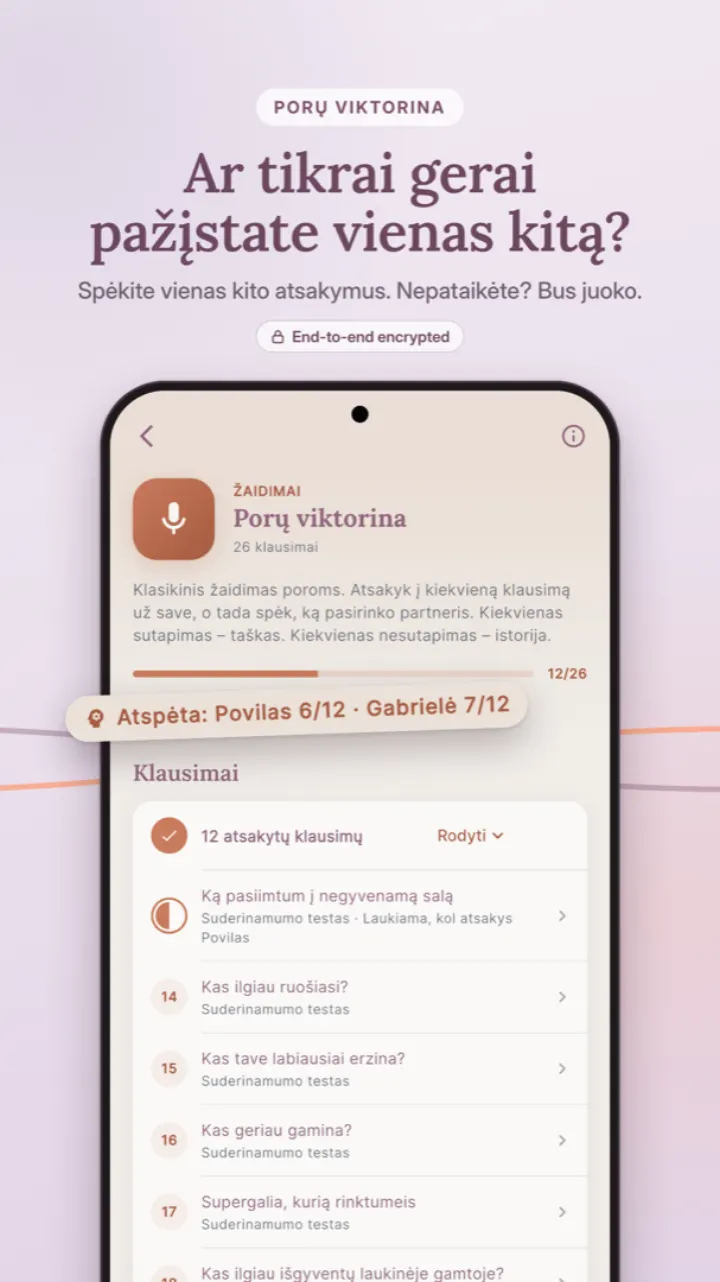 KARTU programėlės porų viktorina